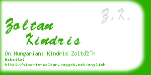 zoltan kindris business card